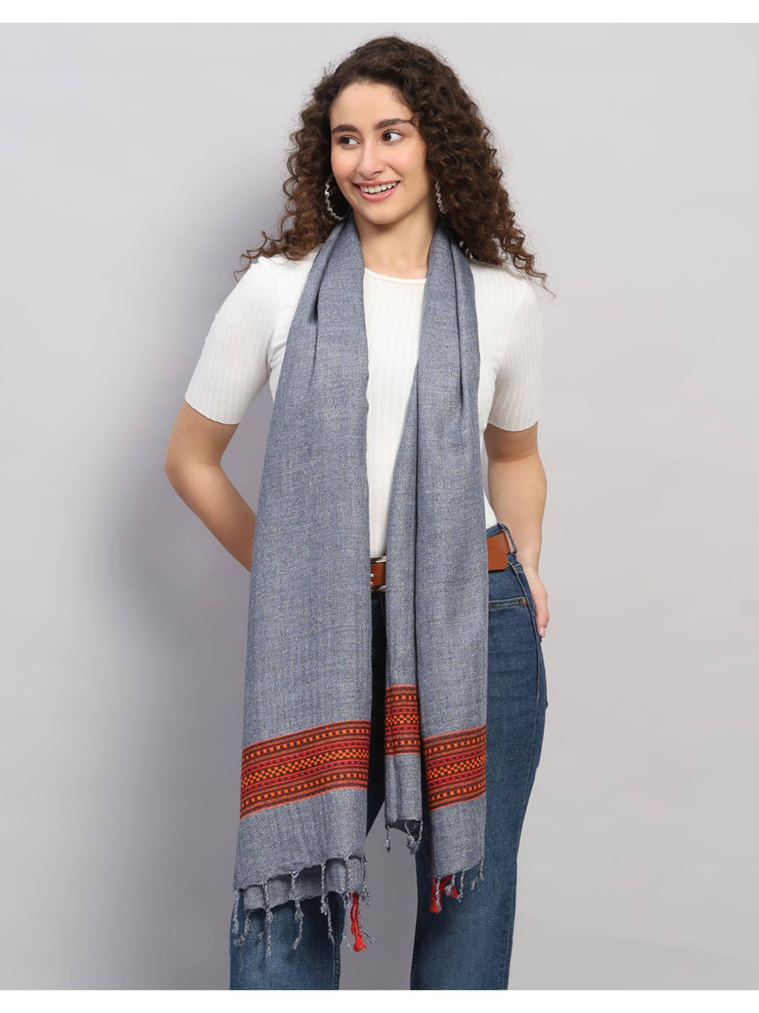 Monte Carlo Womens Solid Blue Stole