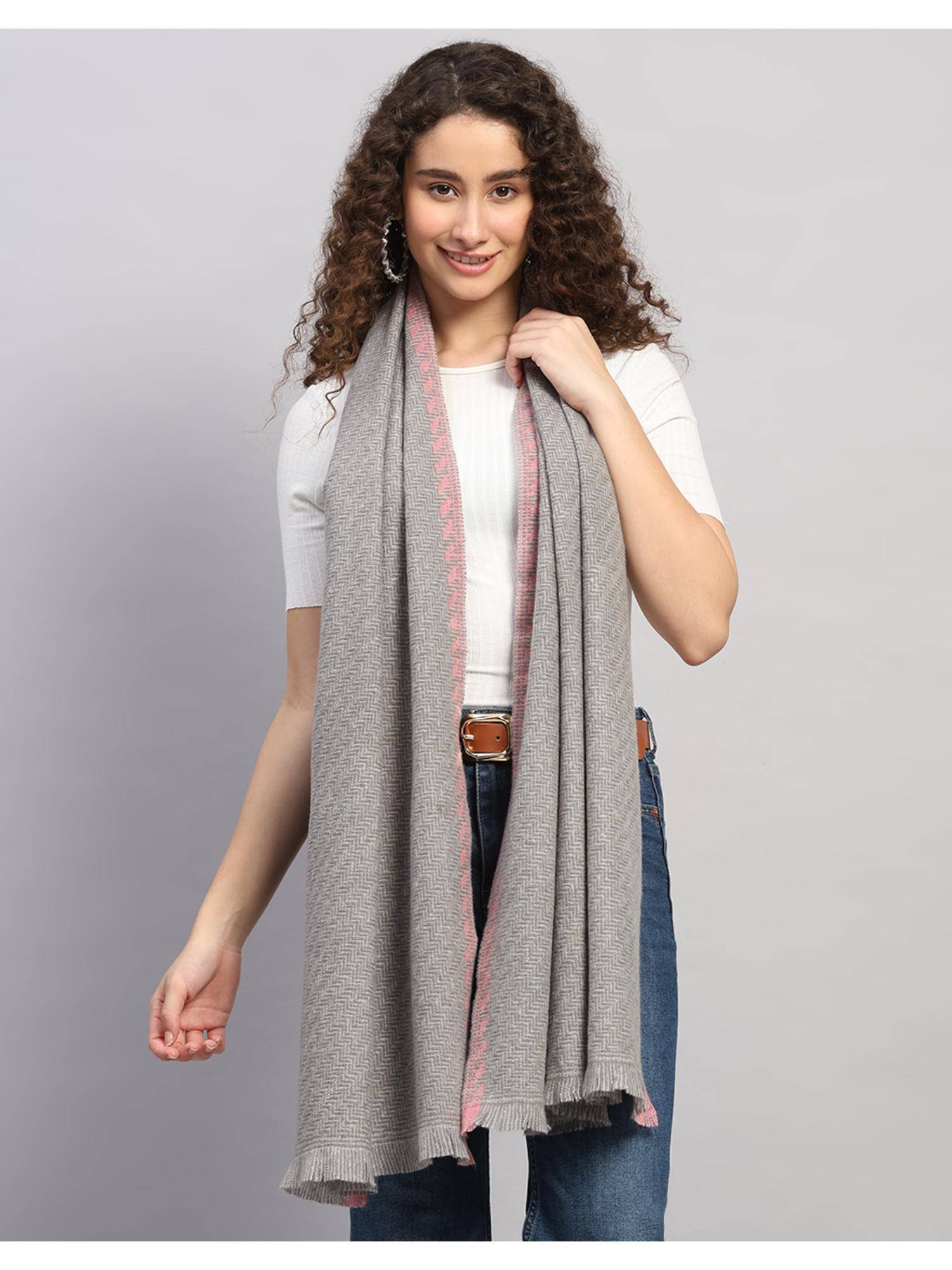 Monte Carlo Womens Solid Grey Stole