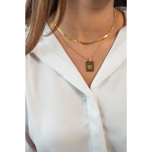 Buy Perfectly Average Herringbone Chain Necklace 18K Gold Plated