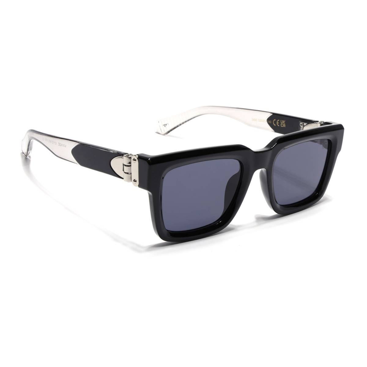 Voyage Wayfarer Sunglasses for Men & Women (Grey Lens|Black Frame)