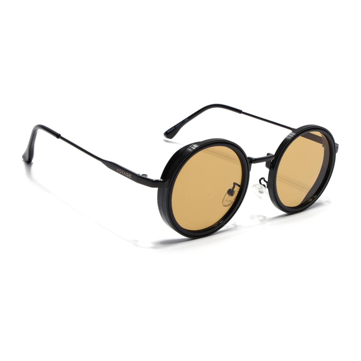 Voyage Round Sunglasses for Men & Women (Brown Lens|Black Frame)