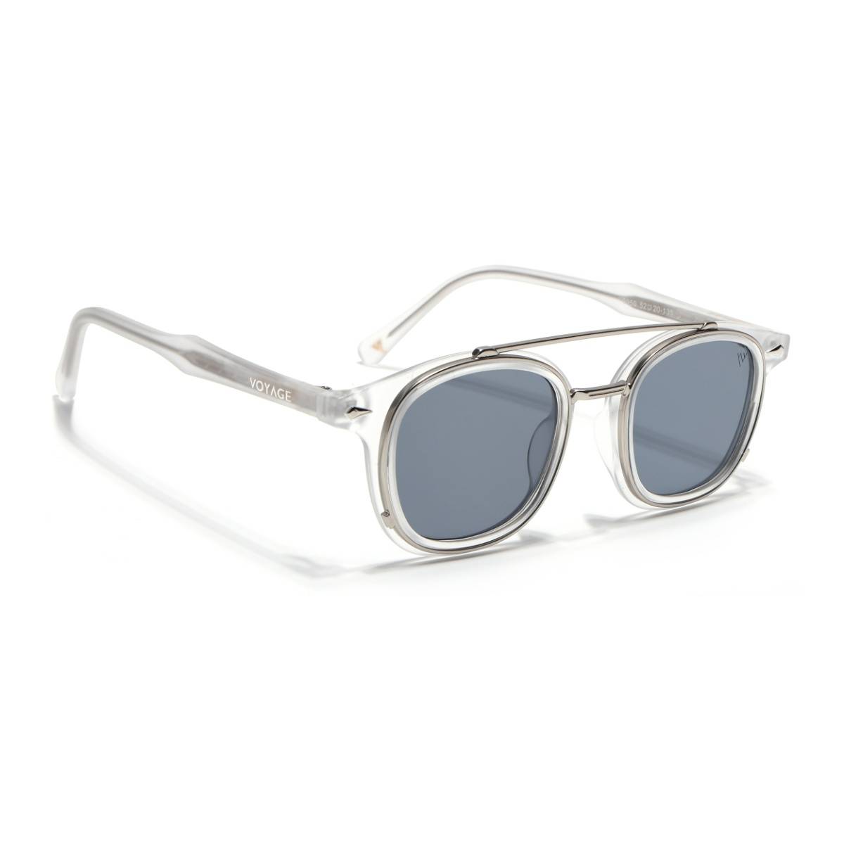 Voyage Wayfarer Sunglasses for Men & Women (Grey Lens|Silver & Matt Grey Frame)