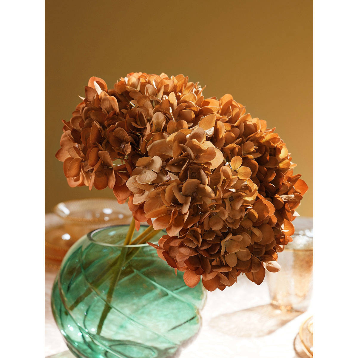 Pure Home + Living Brown Hydrangea Dry Artificial Stem Single