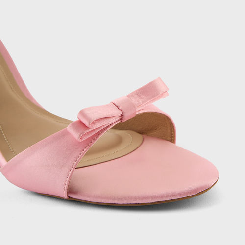 Buy RSVP by Nykaa Fashion Pink Satin Almond Toe Bow Stiletto Heels