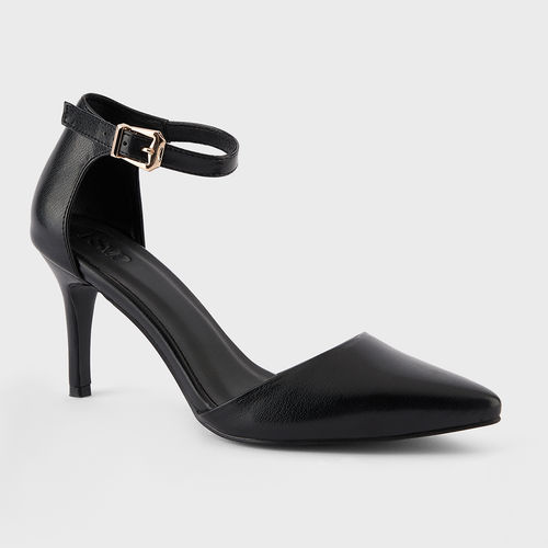 Buy RSVP by Nykaa Fashion Black Pointed Toe Ankle Strap Stiletto