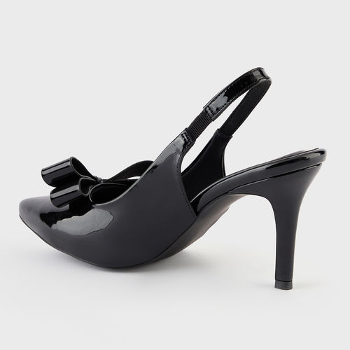 Buy RSVP by Nykaa Fashion Black Pointed Toe Bow Front Sling Back