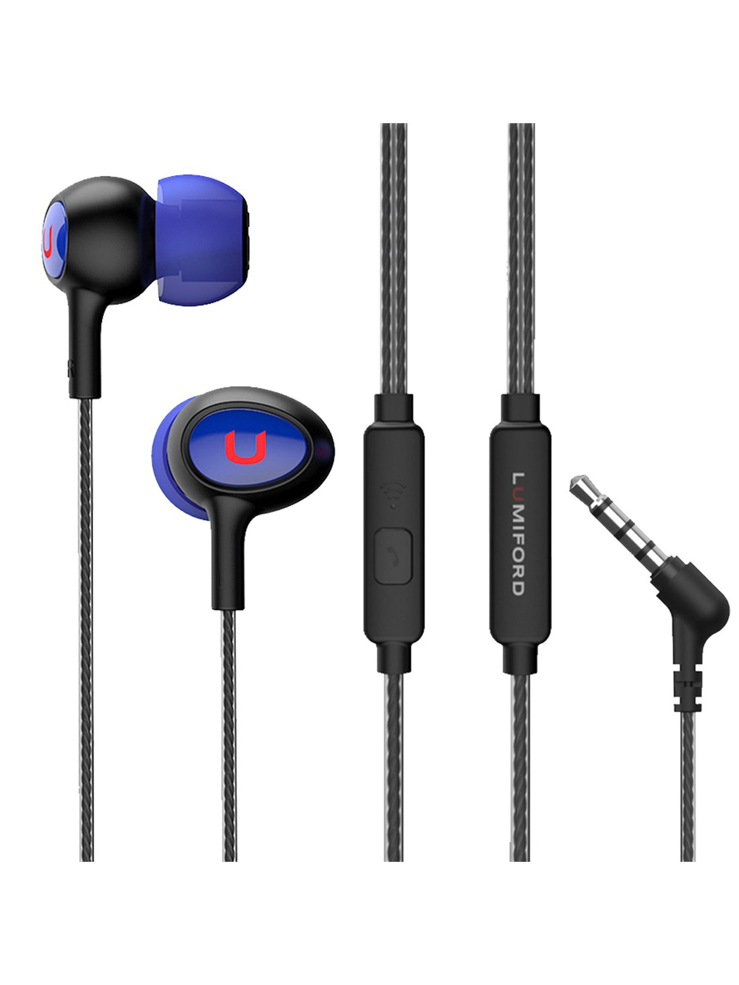 Lumiford Ultimate U20 Inear Wired Earphones With Mic, Tangle Free