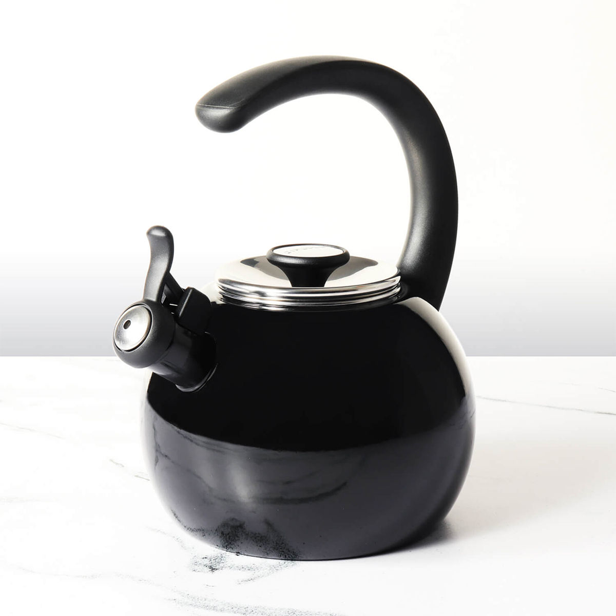 Meyer Circular Enamel On Steel Tea kettle 1.9 Litre Black Buy Meyer