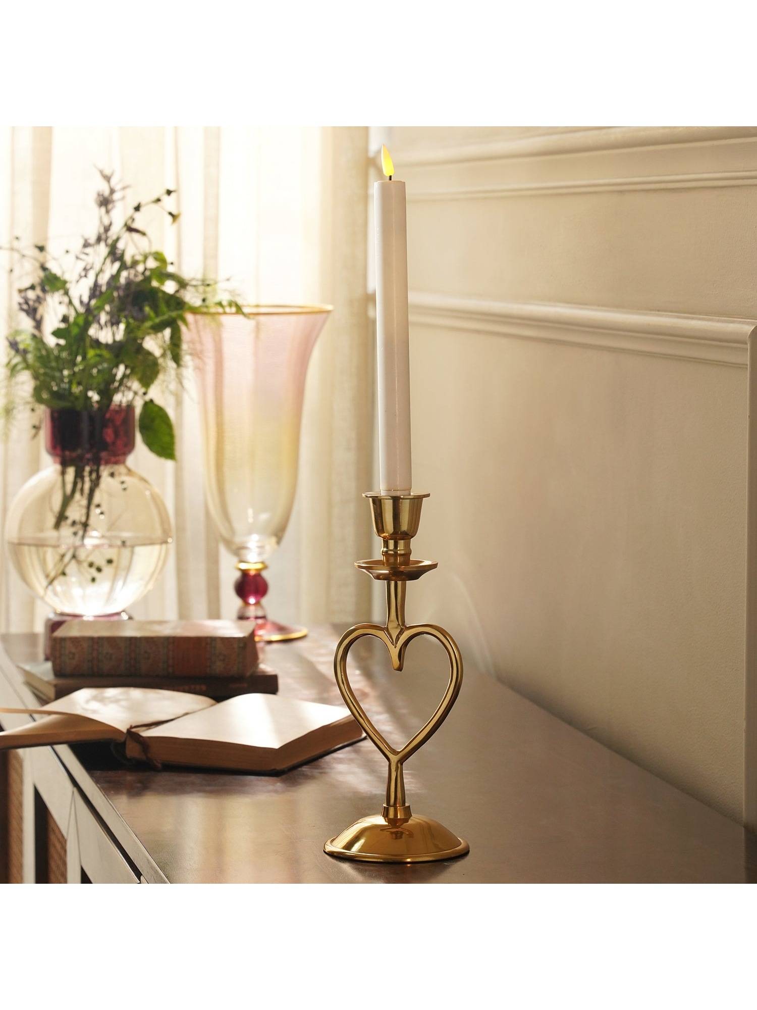 Pure Home + Living Gold Heart Shaped Metal Candle Holder - Small