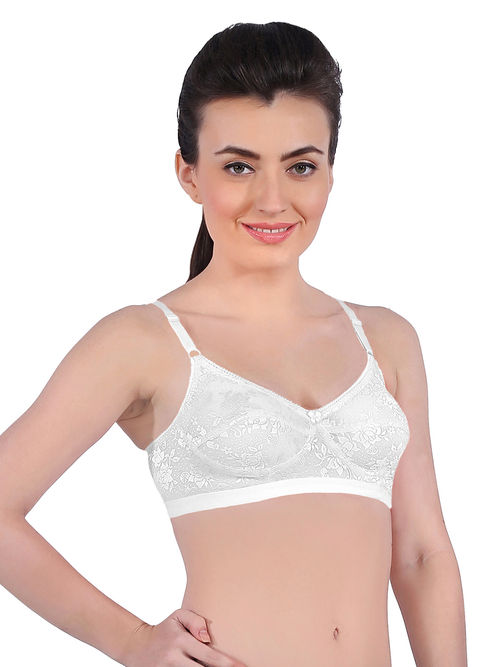 Buy Women Lace Bra Plus Size Floral Embroidery Lace Everyday Bra White 36DD  Label: 36/80DD, Asian tag: 40/90 Online at desertcartINDIA