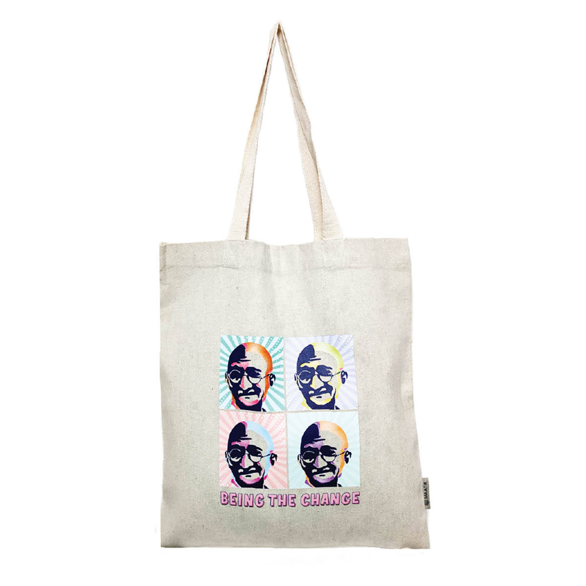 Maatir Gandhi Pop Art Canvas Tote Bag for Women