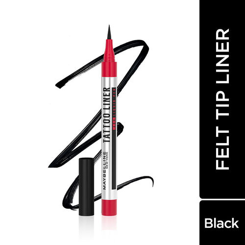Maybelline New York High Impact Tattoo Pen Liner, Lasts Up To 48H - Black, Water & Smudge-proof