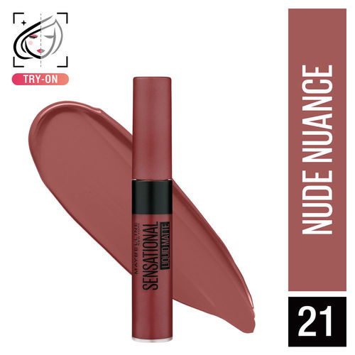 Maybelline New York Sensational Liquid Matte Lipstick, Weightless ComFort 21 Nude Nuance