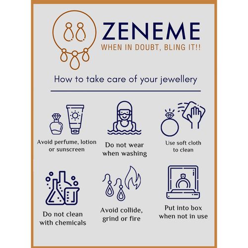 Buy ZENEME Silver Plated Elegant Floral Blue Ad Rhodium Necklace