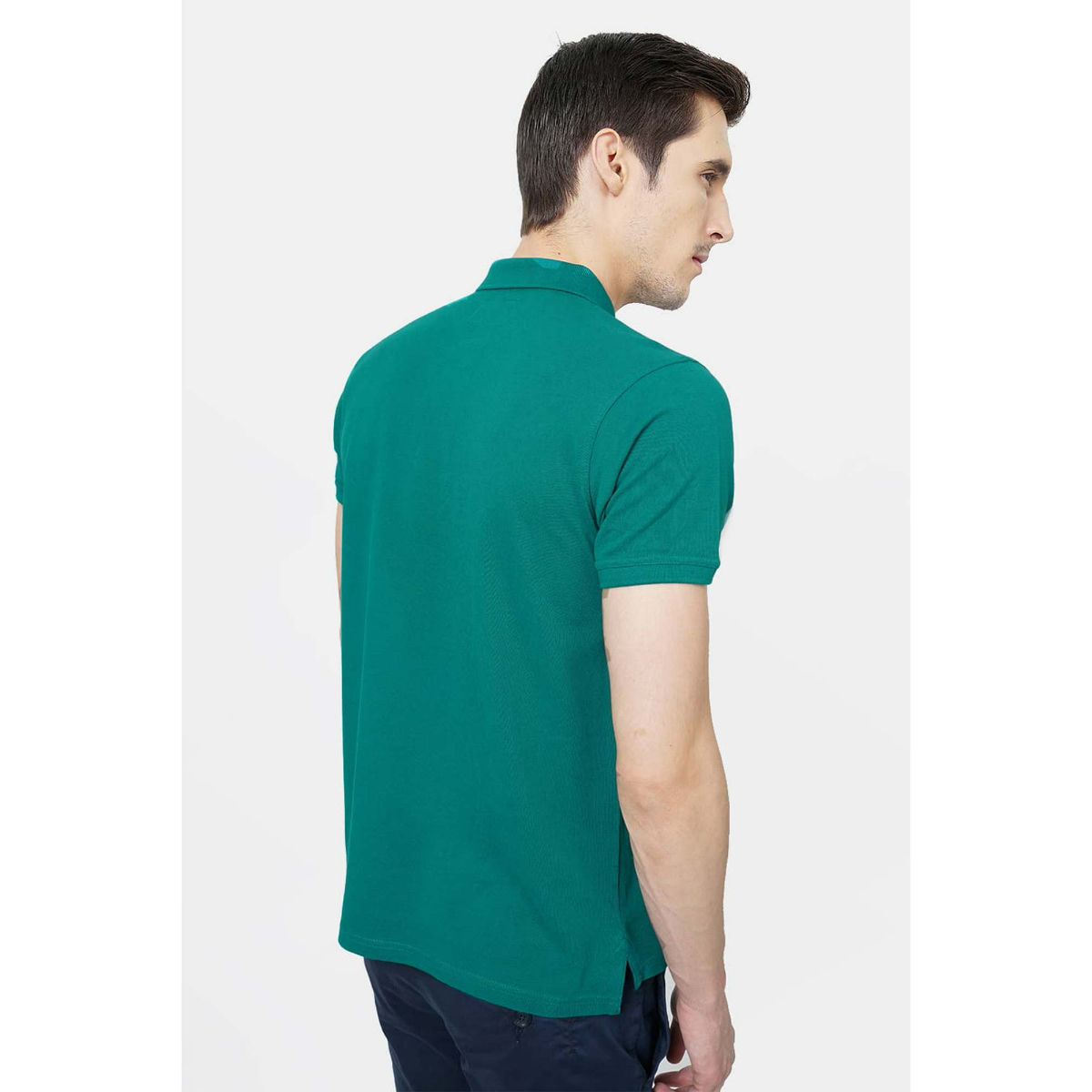 Buy BASICS Muscle Fit Alpine Green Polo Tshirt Online