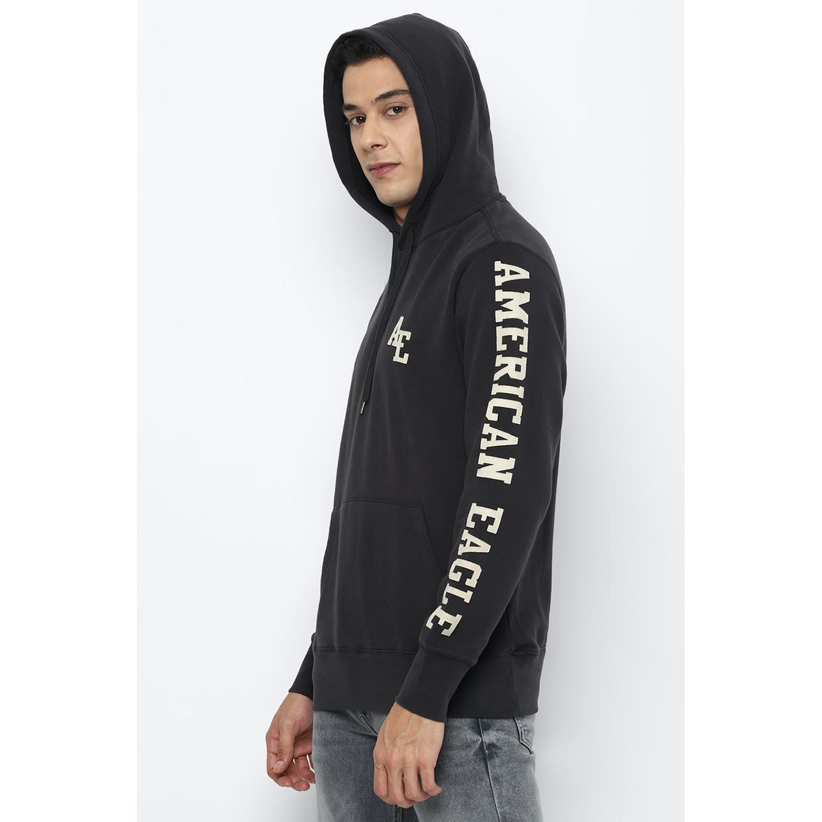 Mens black store graphic hoodie