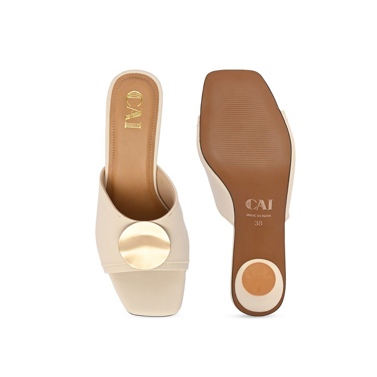 Buy THE CAI STORE Beige Coin Heels Online