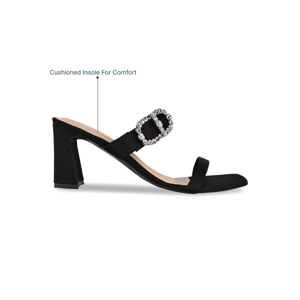 Buy THE CAI STORE Embellished Buckle Black Heels Online