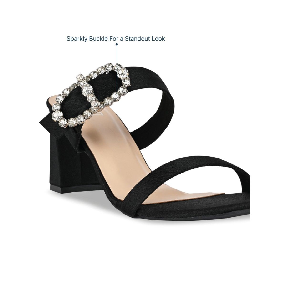 Buy THE CAI STORE Embellished Buckle Black Heels Online