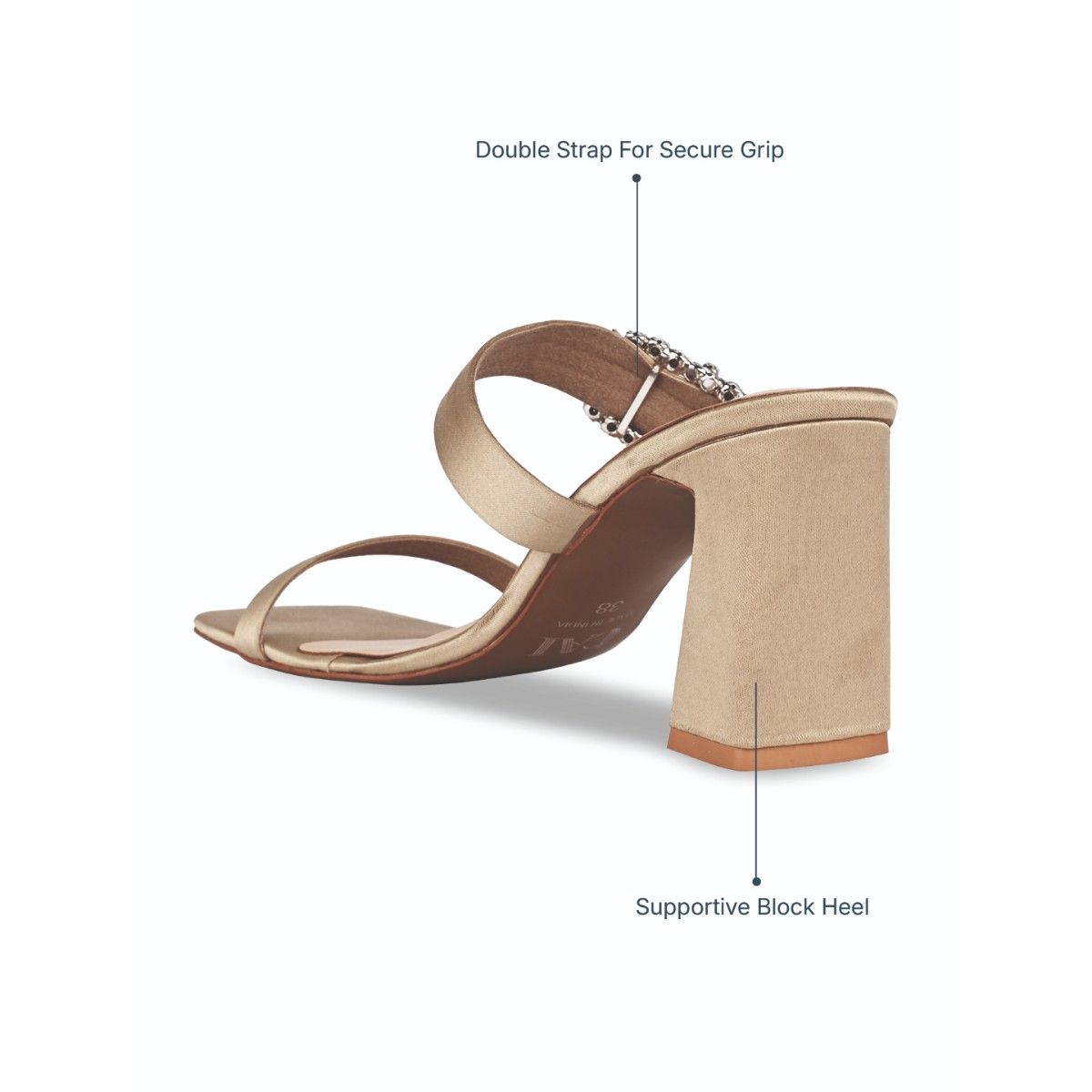 Buy THE CAI STORE Embellished Buckle Gold Heels Online