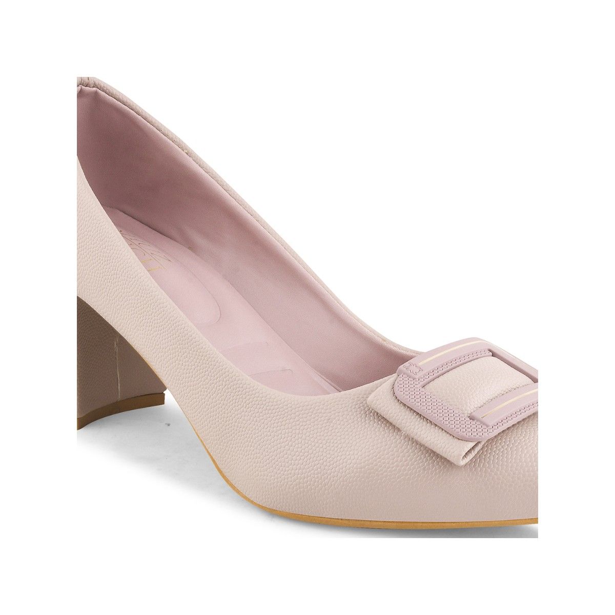 Buy SHUZ TOUCH Comfort Block Heel Pink Pumps Online