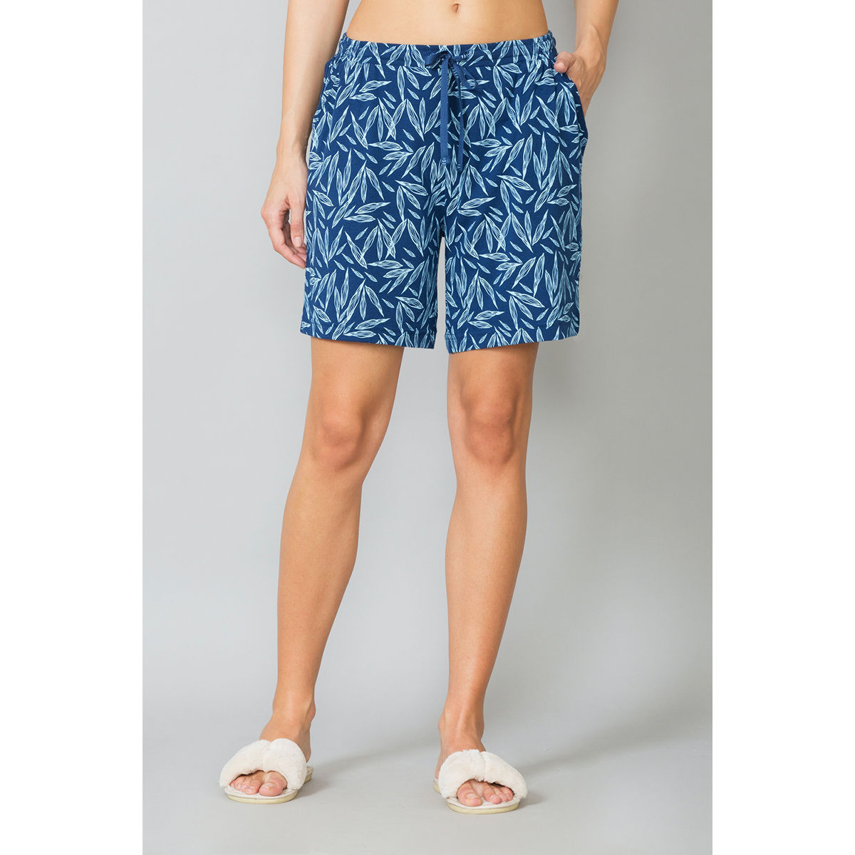 Van Heusen Printed Lounge Shorts - Blue 