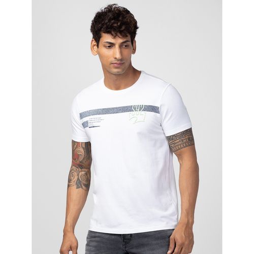 spykar white t shirt