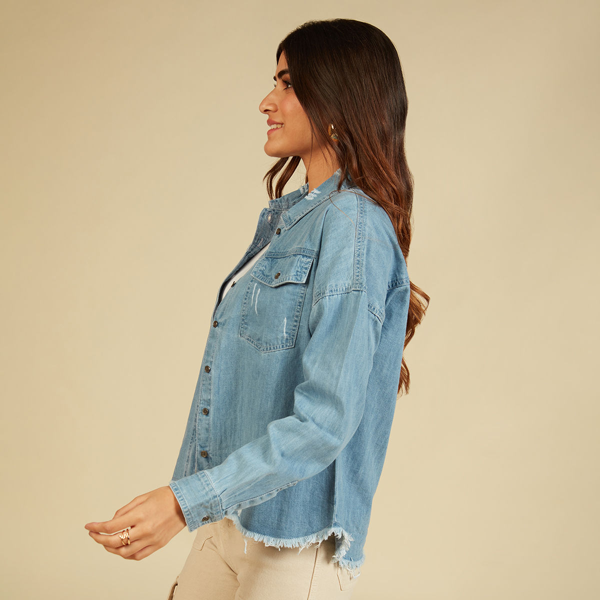 New Fashion Light Blue Women Denim Shirts with Long Sleeves by Fly Jeans -  China Ladies Clothes and Girl Overshirt price | Made-in-China.com