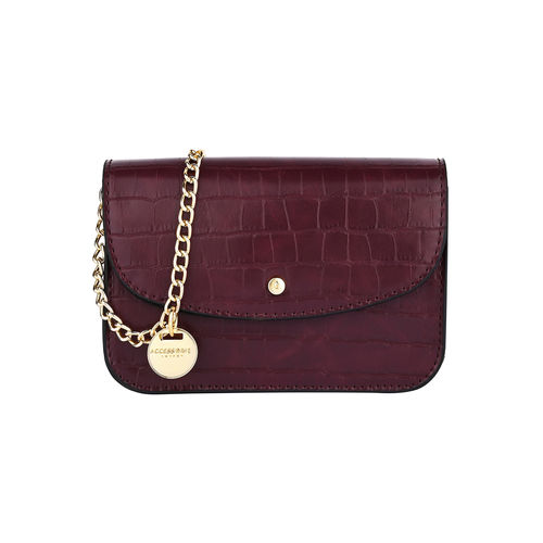 Buy Accessorize London Women Faux Leather Burgundy Mini Purse