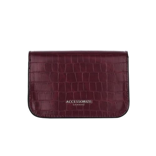 CHALA Crossbody Phone Purse With Detachable Coin Purse | Vegan Leather, Adjustable Strap, Burgundy Baby Chick Design
