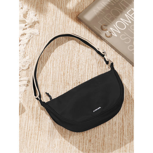 Accessorize London Womens Black Sling Cross-Body Bag In Recycled Nylon