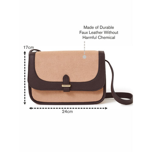 Buy Accessorize London Womens Natural Two Tone Felt Cross Body Bag