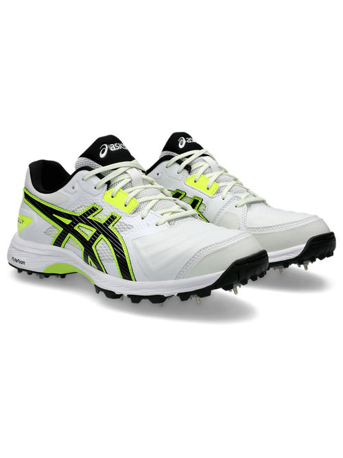 ASICS Men Gel-Gully White Safety Yellow Cricket Shoes