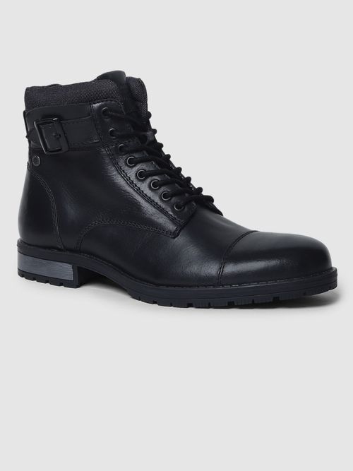 Jack Jones Men Solid Black Boots