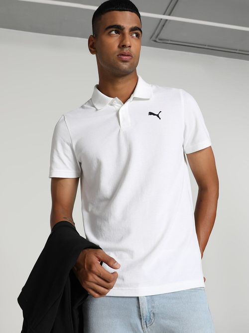 Puma Essentials Men White Polo T-shirt