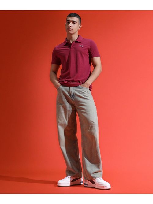 Buy Puma Essentials Men Red Polo T-shirt Online