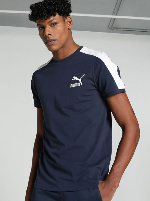 Buy Puma T7 Iconic Men Navy Blue T-Shirt Online