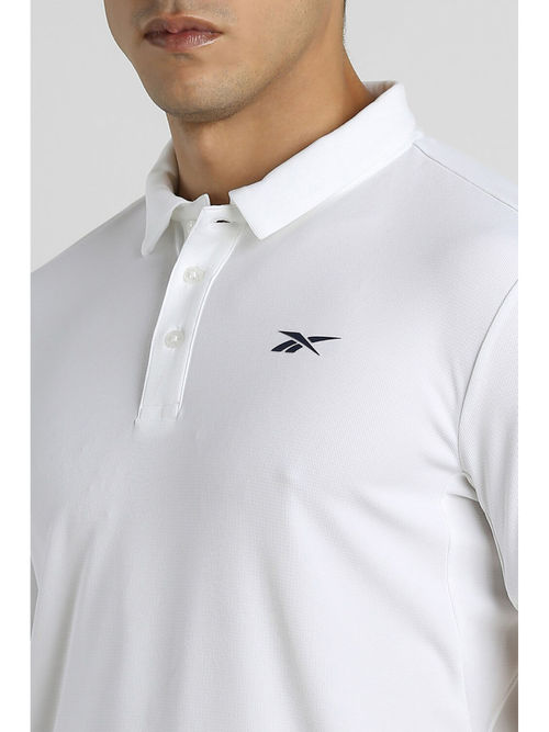 Reebok White Men Tennis Polo T-Shirt Control Shirt