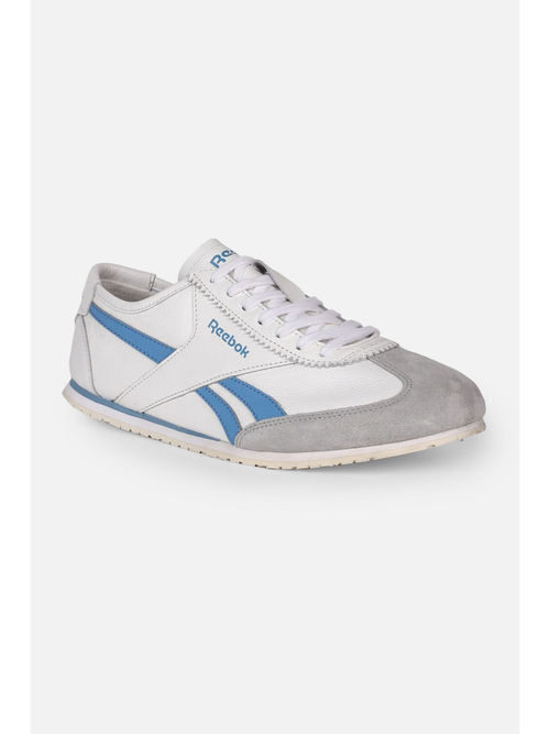 Buy Reebok White Blue Unisex Super Club Classic Leather Sneakers