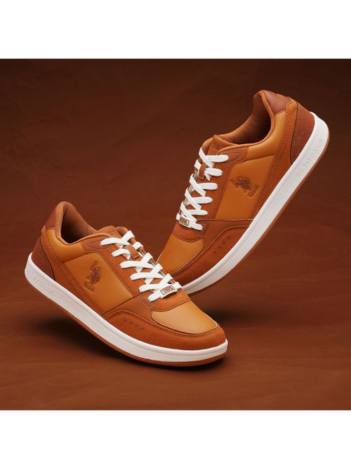 POLO Men Landwin Tan Retro Court Sneakers