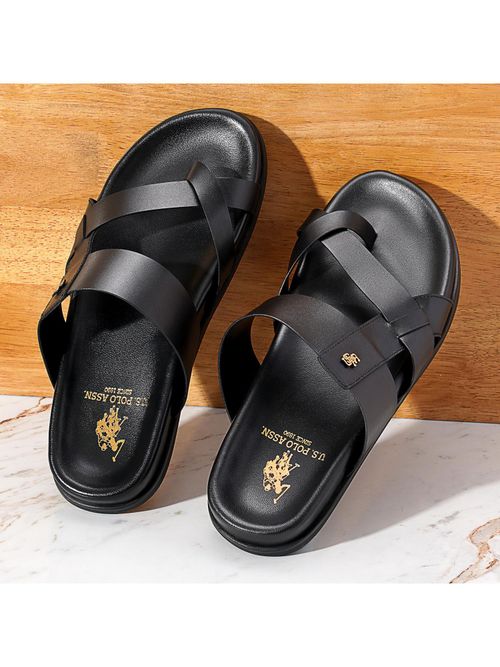 POLO Men Iker Black Flat Sandals
