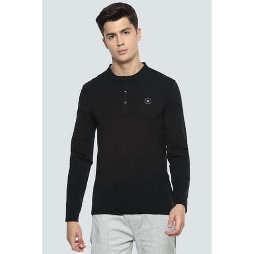 Louis Philippe Solid Black T-shirt