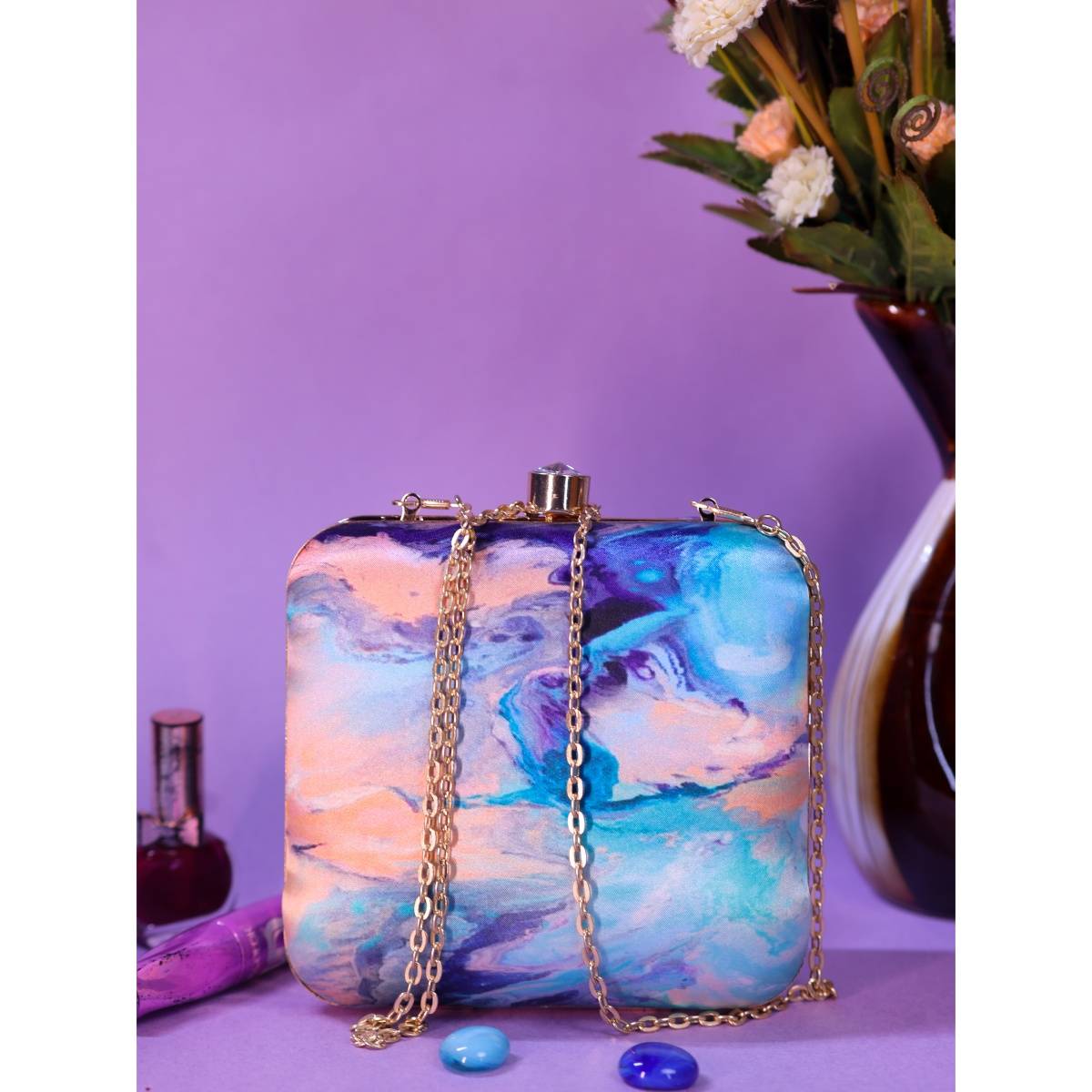 SWISNI Women Multi-Color Digital Printed Clutch