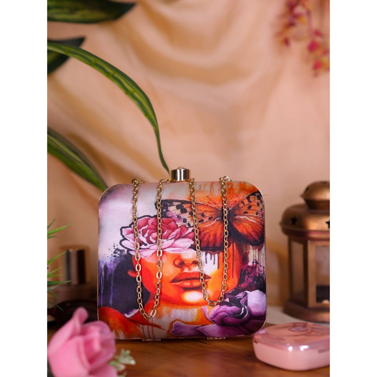 SWISNI Women Multi-Color Digital Printed Clutch