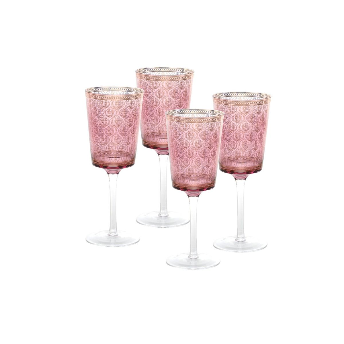 Buy Pure Home + Living Set Of 4 Iris Purple Wine Glass Online