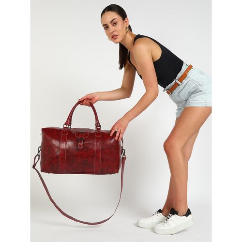 Buy KLEIO Light Weight Vegan Leather Weekender Maroon Travel