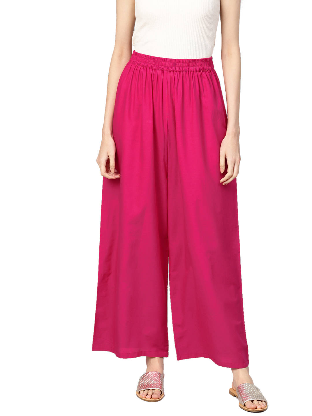 N-Gal Rayon Women's Wide Leg Elastic 