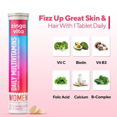 Zingavita Daily Multivitamins Effervescent Tablets For Hair, Skin & Nails -  Buy 1 Get 1 Free: Buy Zingavita Daily Multivitamins Effervescent Tablets  For Hair, Skin & Nails - Buy 1 Get 1