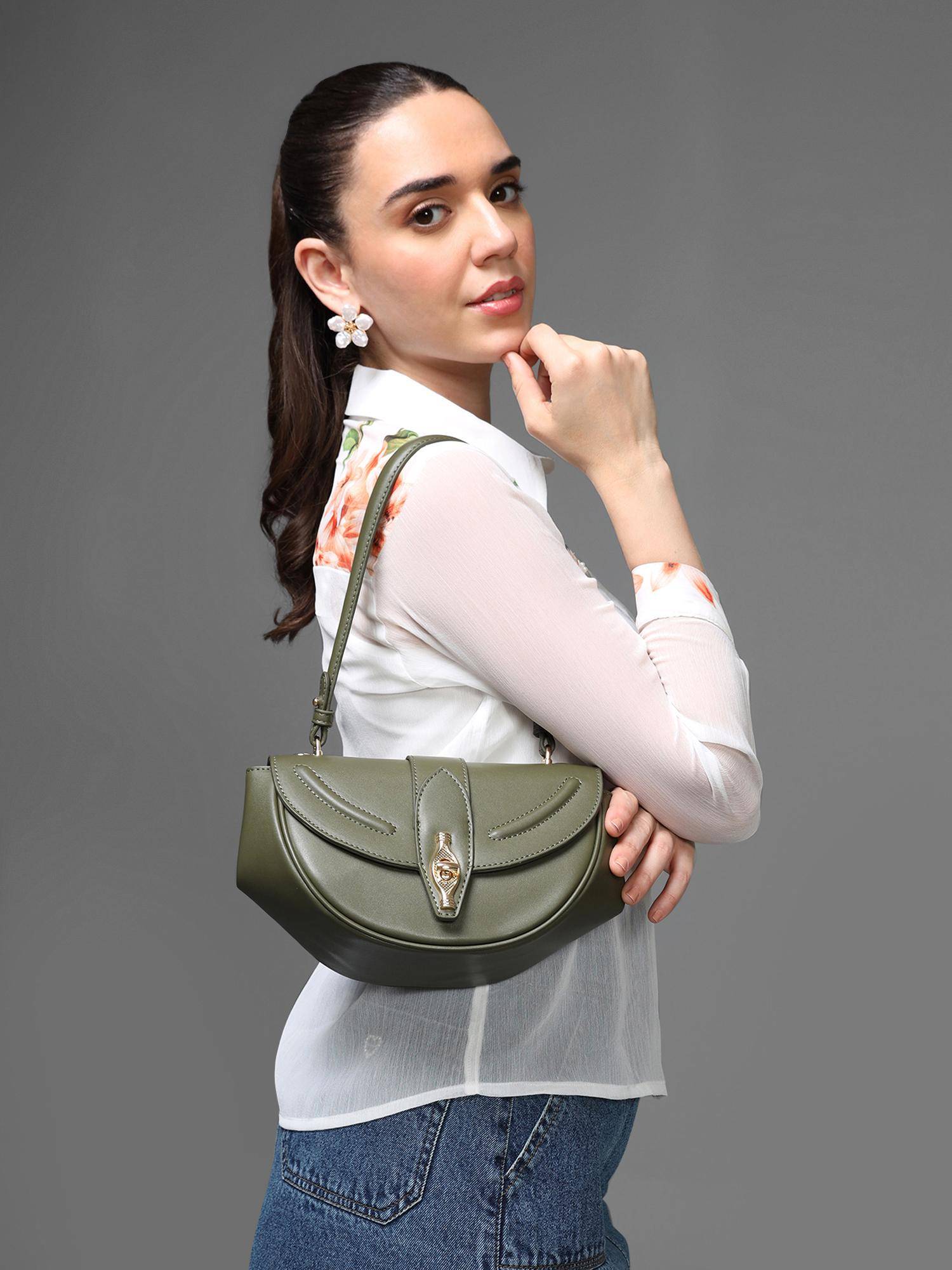 Kazo Olive Willow Shoulder Bag (S)