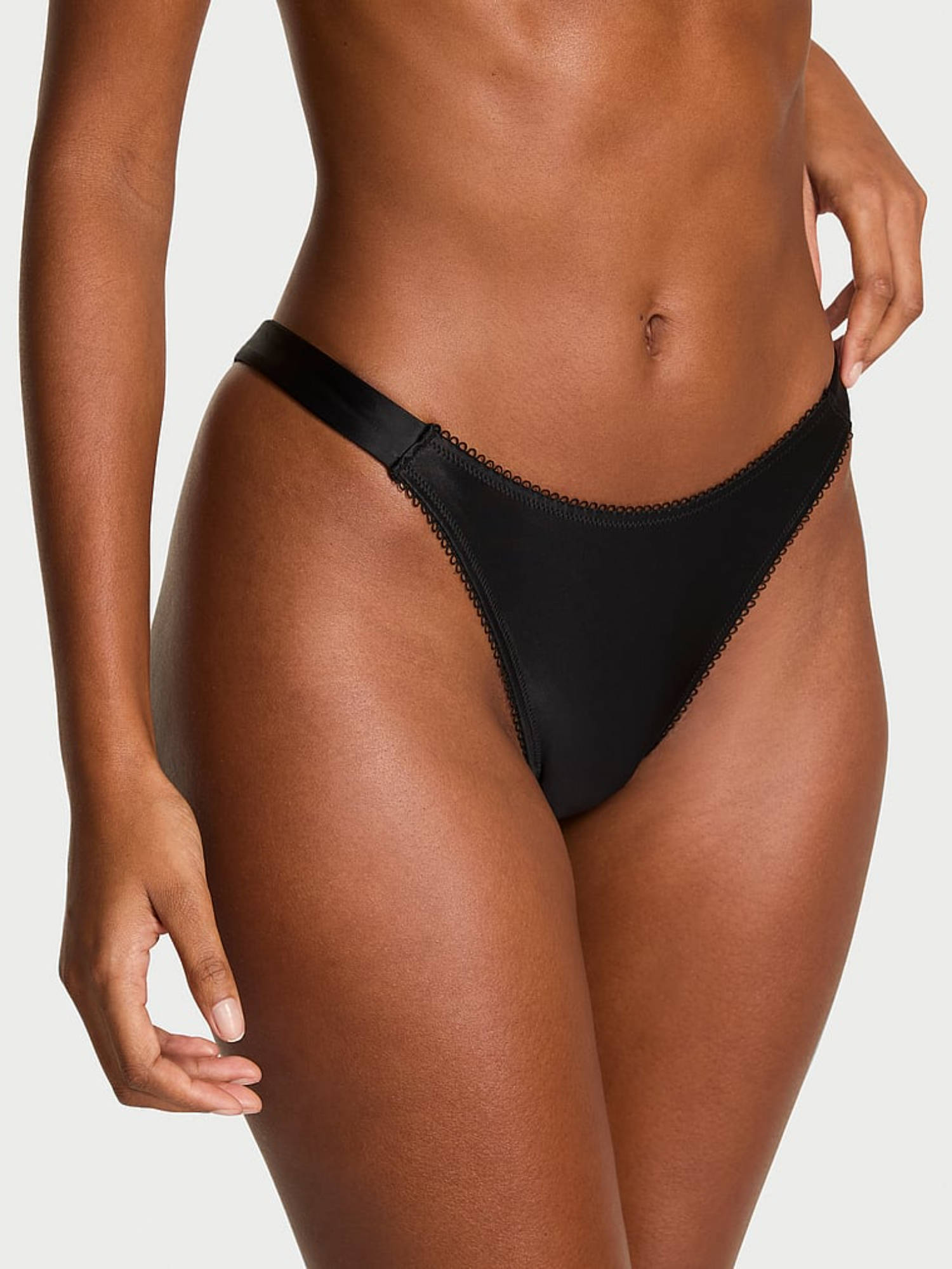 Victoria's Secret Black Dream Angels Pom Pom Bow Brazilian Panty (XL)